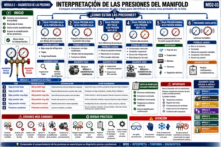 Interpretación de las presiones del manifold
