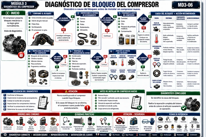 Diagnóstico de bloqueo del compresor
